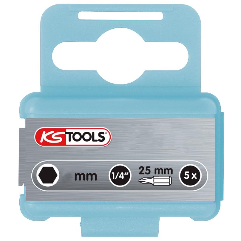 KS Tools 1/4" EDELSTAHL Bit Innensechskant, 25mm, 4mm, 5er Pack-1 Foto Produkt Allgemein Bits