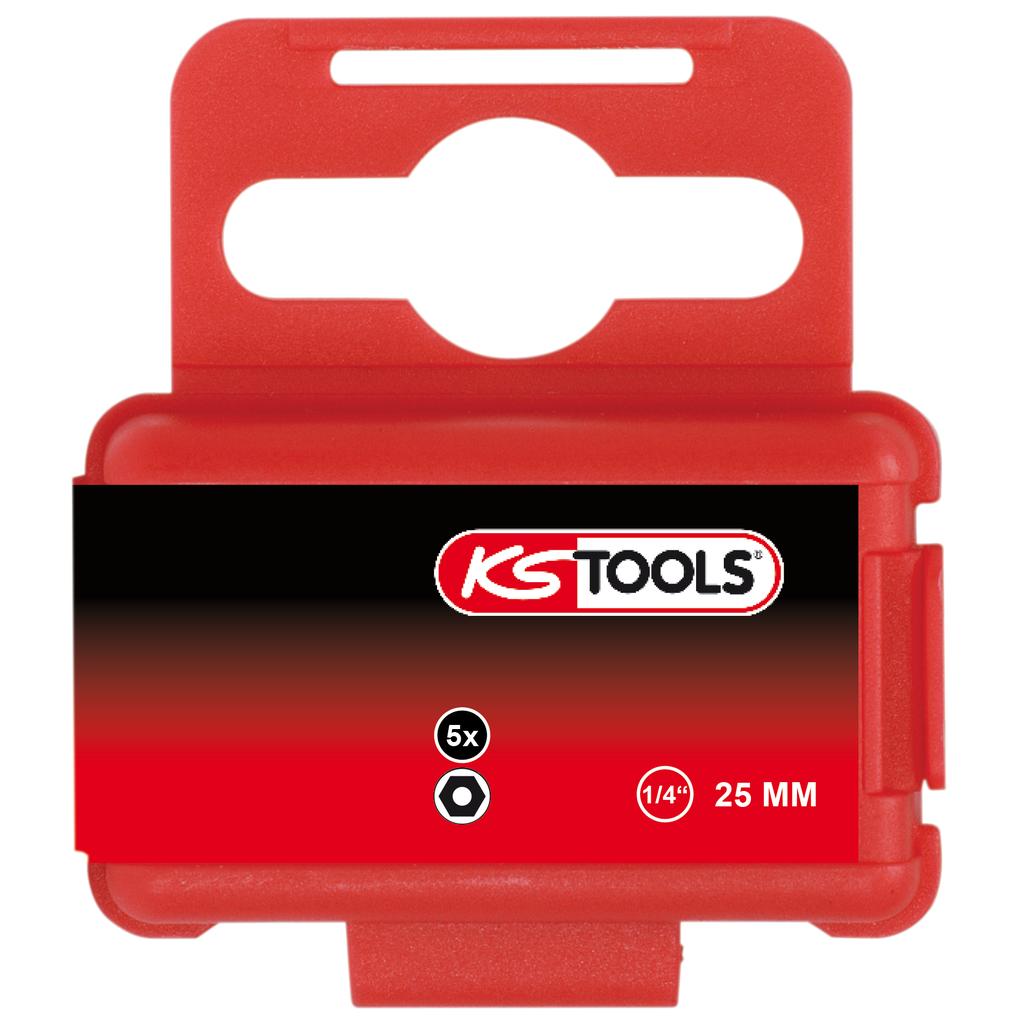 KS Tools 1/4" Bit Innensechskant,Bohrung,25mm,2mm,5er Pack-1 Foto Produkt Allgemein Bits
