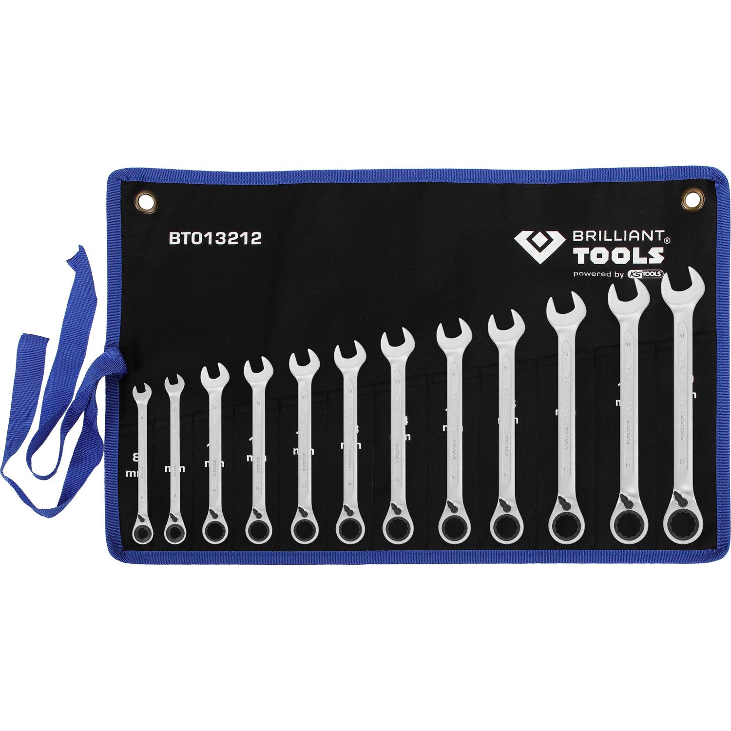 Brilliant Tools Ratschenringschlüssel-Satz, 12-tlg, umschaltbar, 8 - 19 mm-2 Hauptbild