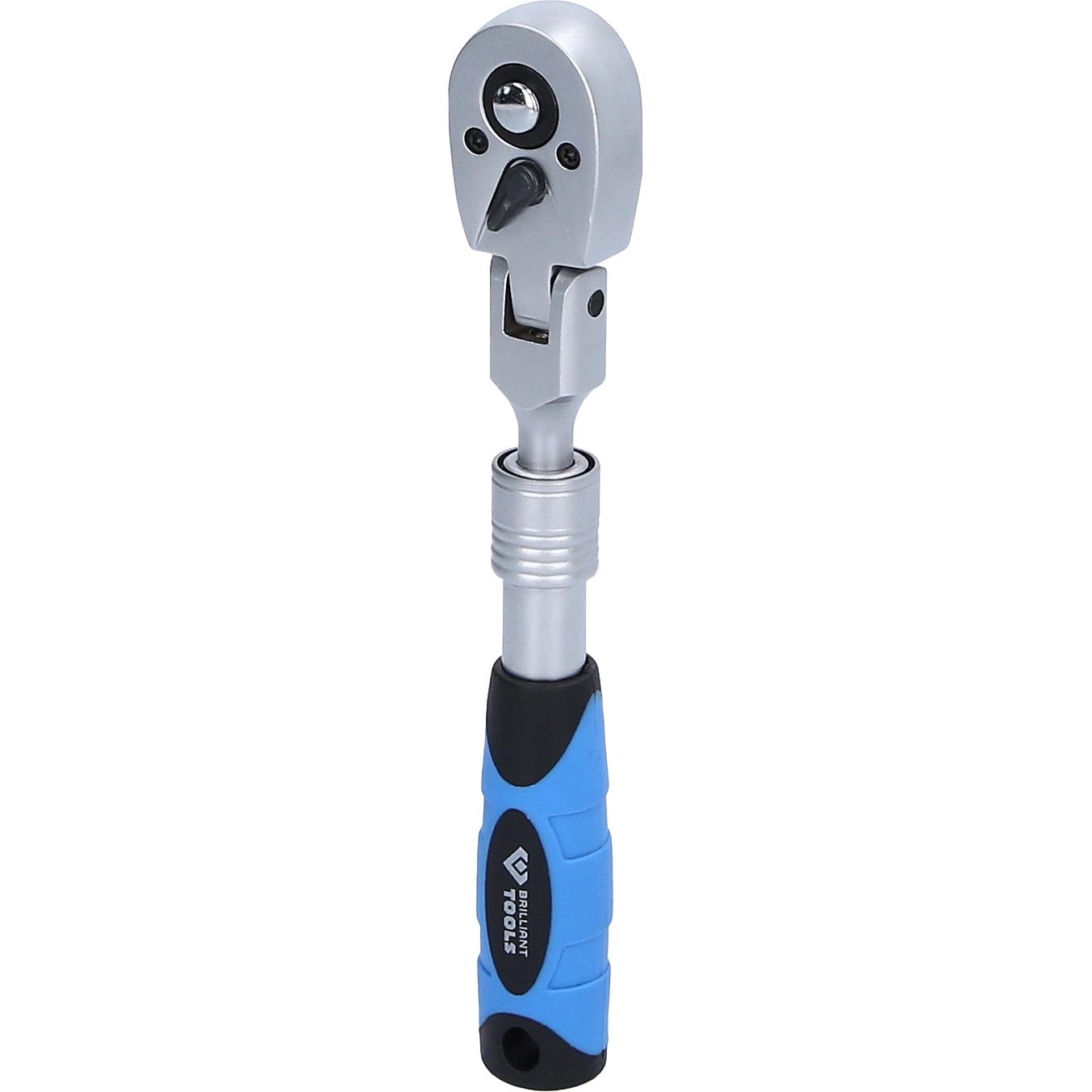 Brilliant Tools 1/4" Teleskop-Umschaltknarre mit flexibelem Kopf (175 - 225 mm)-2 Hauptbild