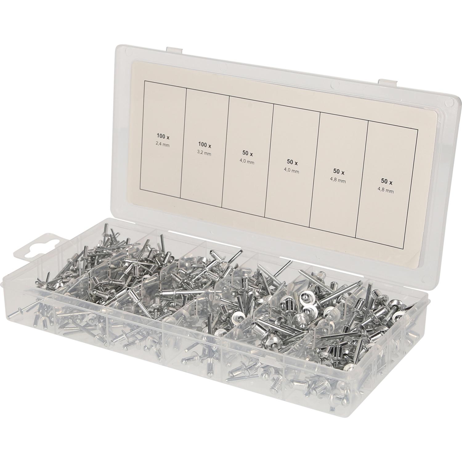 Brilliant Tools Sortiment Blindnieten, 400-tlg, 2,4 - 3,2 - 4 - 4,8 mm-2 Hauptbild