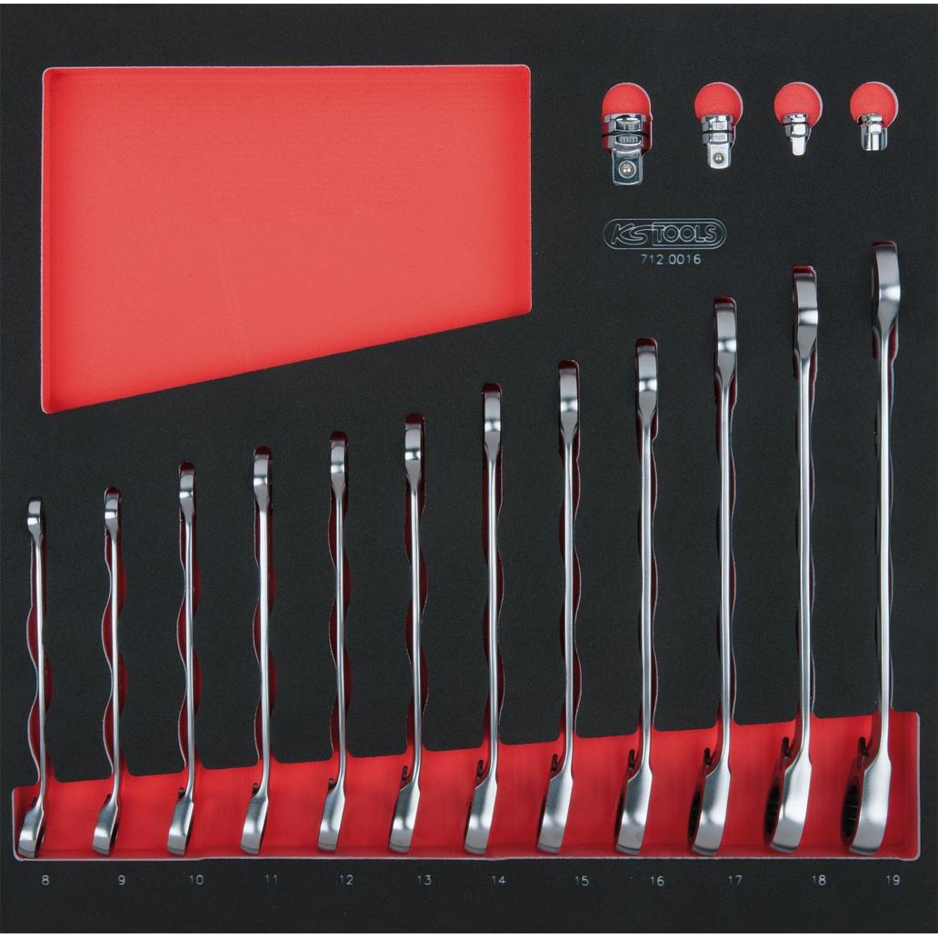 KS Tools SCS GEARplus Ratschenringmaulschlüssel-Satz, 16-tlg in 2/3 Systemeinlage-1 Foto Produkt Allgemein Werkstatteinrichtung