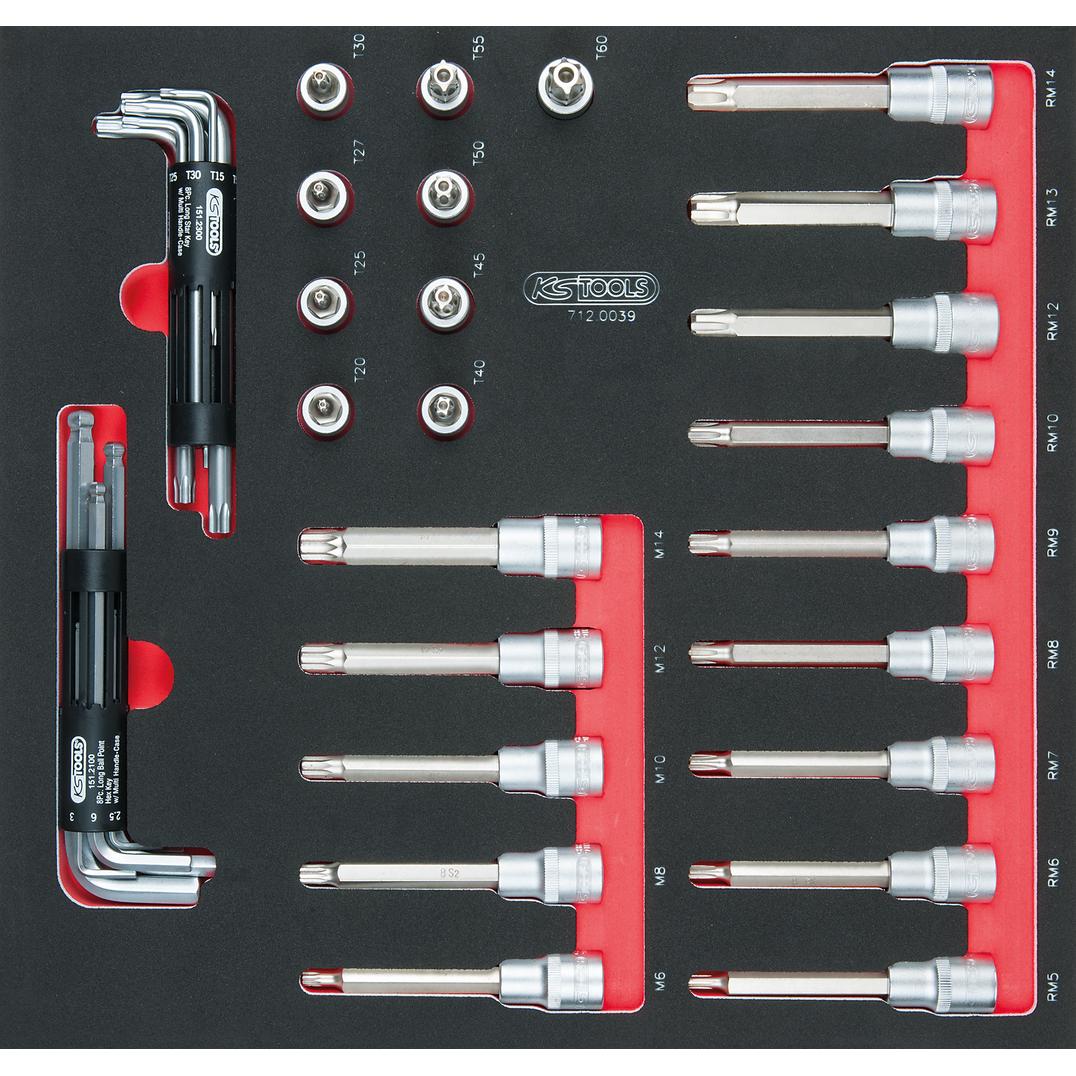 KS Tools SCS 1/2" Steckschlüssel-Satz, 39-tlg in 2/3 Systemeinlage-1 Foto Produkt Allgemein Werkstatteinrichtung