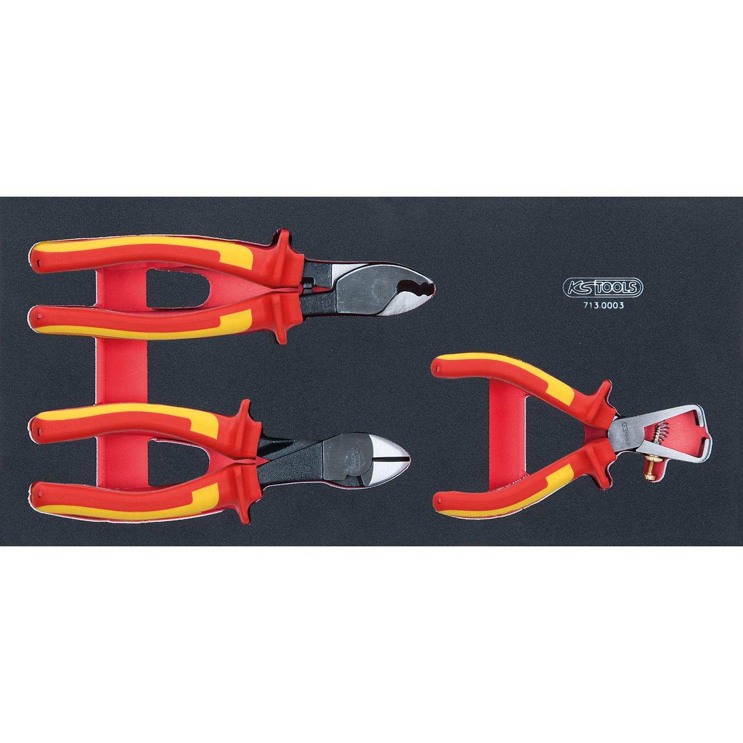 KS Tools SCS Isolierter Zangen-Satz, 3-tlg in 1/3 Systemeinlage-1 Foto Produkt Allgemein Werkstatteinrichtung