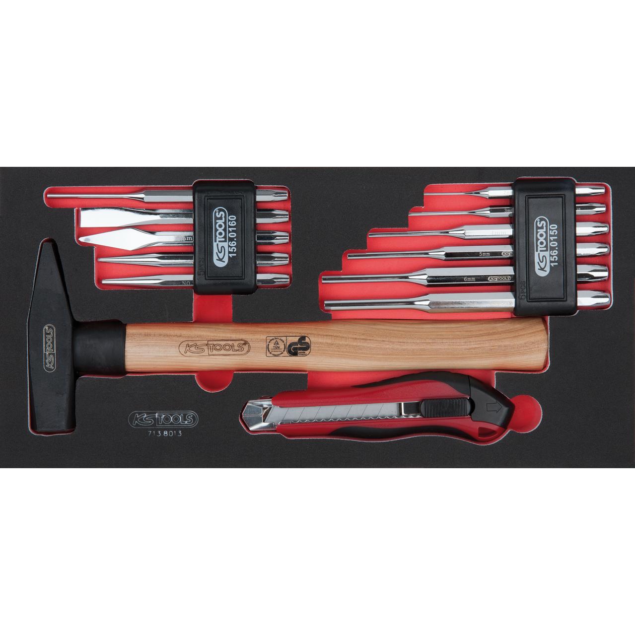 KS Tools SCS Splintentreiber- und Hammer-Satz, 13-tlg in 1/3 Systemeinlage-1 Foto Produkt Allgemein Werkstatteinrichtung