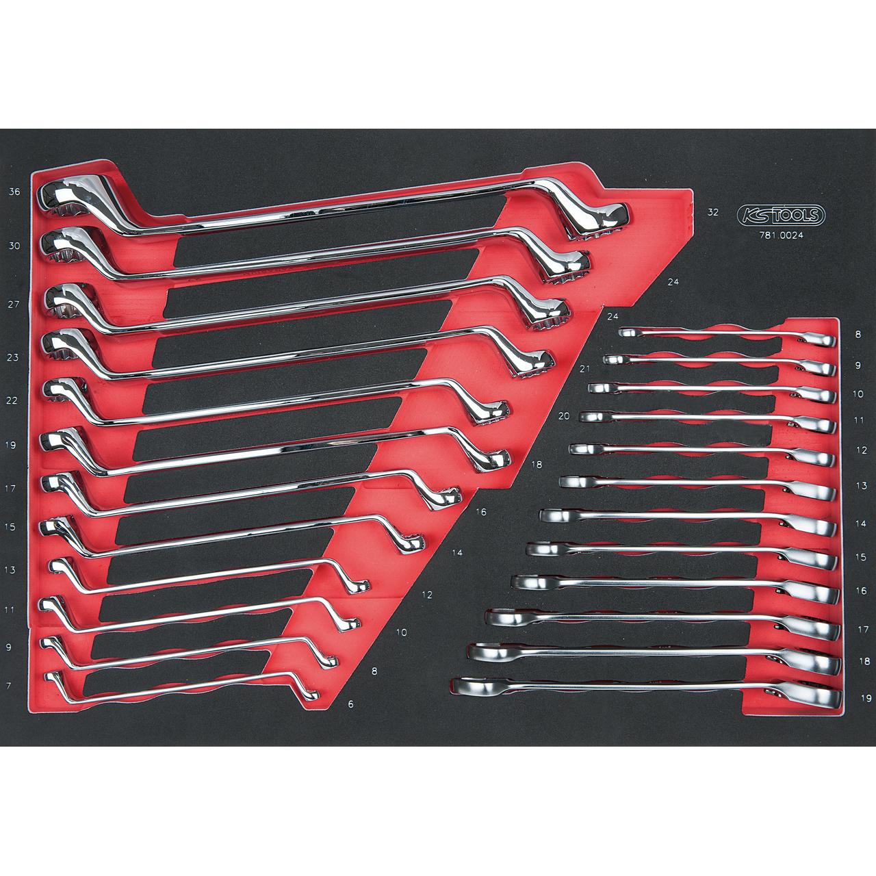KS Tools SCS CHROMEplus Schlüssel-Satz, 24-tlg in 1/1 Systemeinlage-1 Foto Produkt Allgemein Werkstatteinrichtung