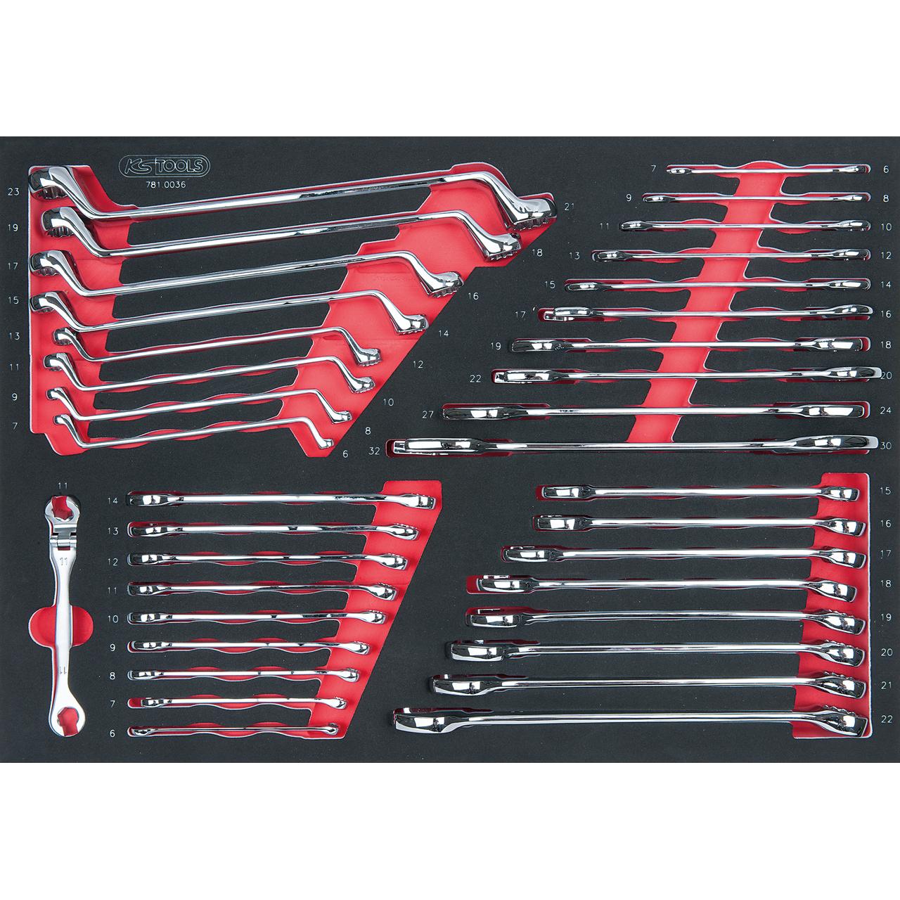 KS Tools SCS CHROMEplus Schlüssel-Satz, 37-tlg in 1/1 Systemeinlage-1 Foto Produkt Allgemein Werkstatteinrichtung
