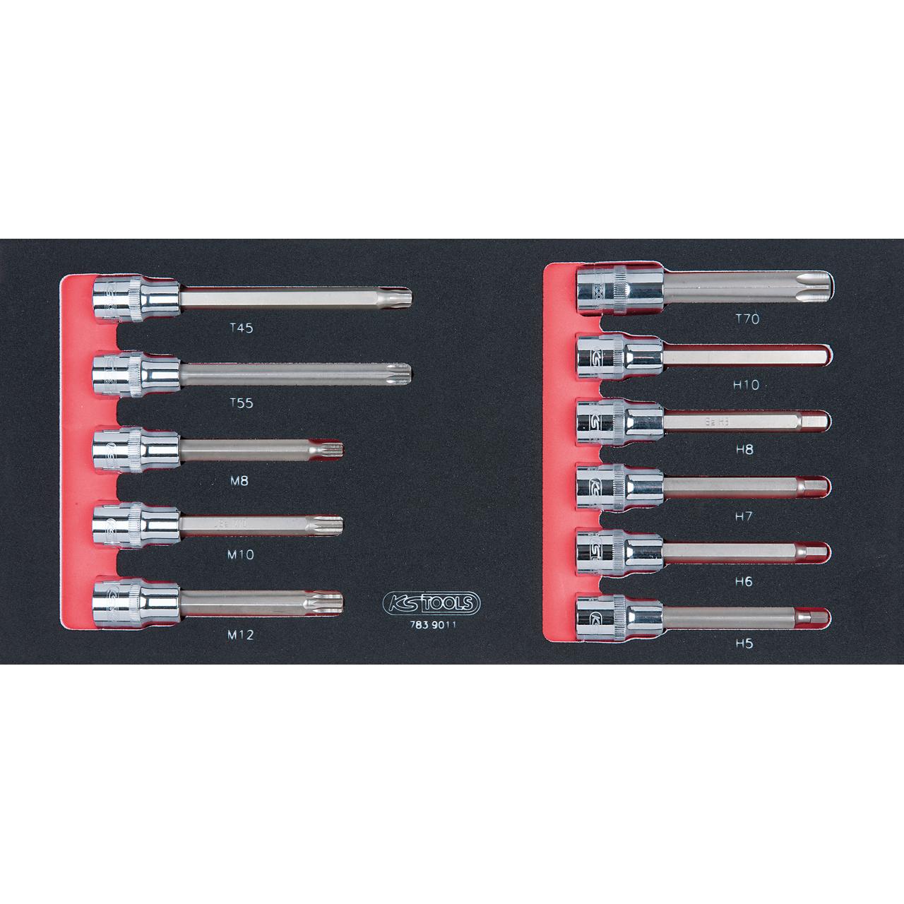 KS Tools SCS CHROMEplus 1/2" Bit-Stecknuss-Satz, 11-tlg in 1/3 Systemeinlage-1 Foto Produkt Allgemein Werkstatteinrichtung