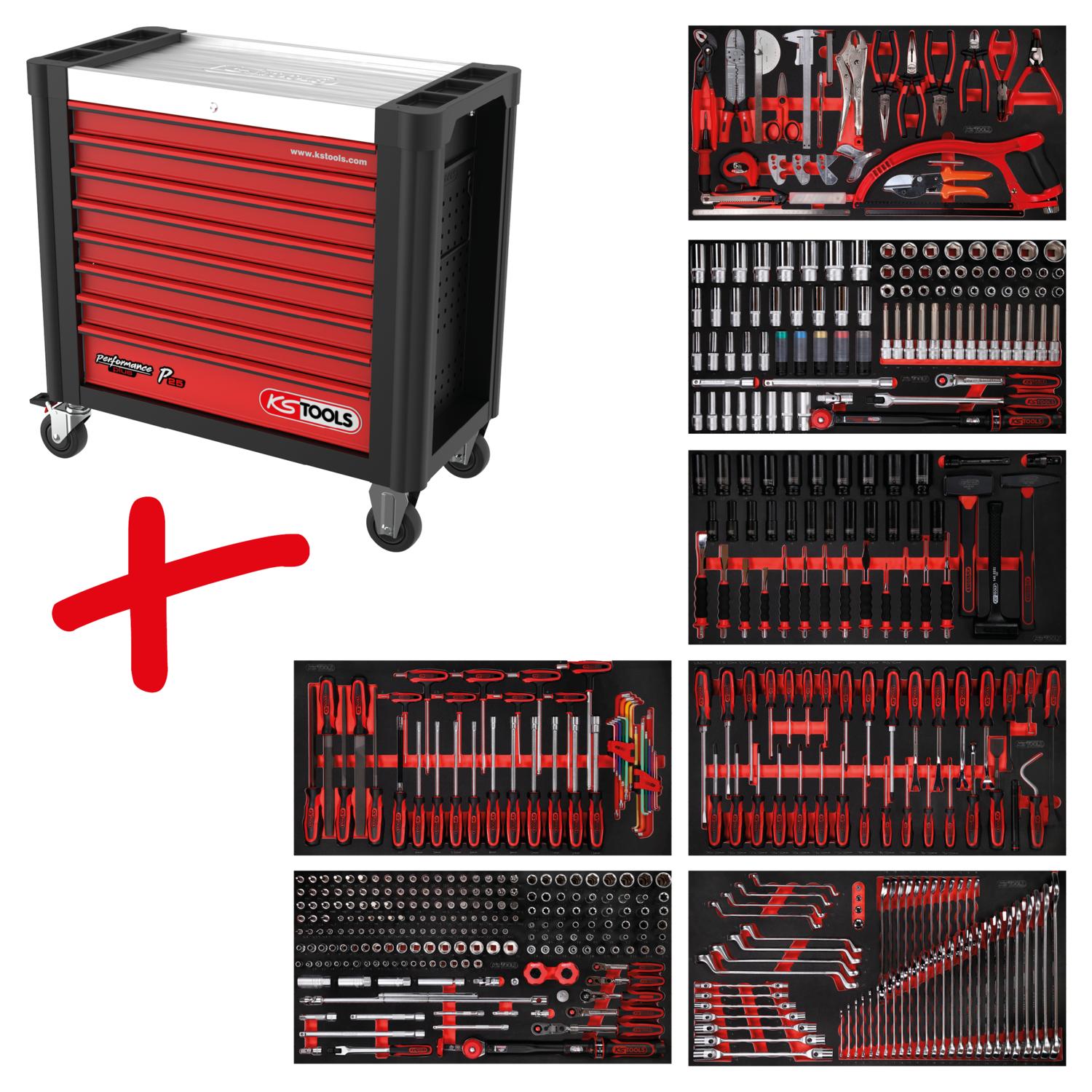 KS Tools Performanceplus Werkstattwagen-Satz P25 mit 510 Werkzeugen für 7 Schubladen-1 Foto Produkt Allgemein Werkstatteinrichtung