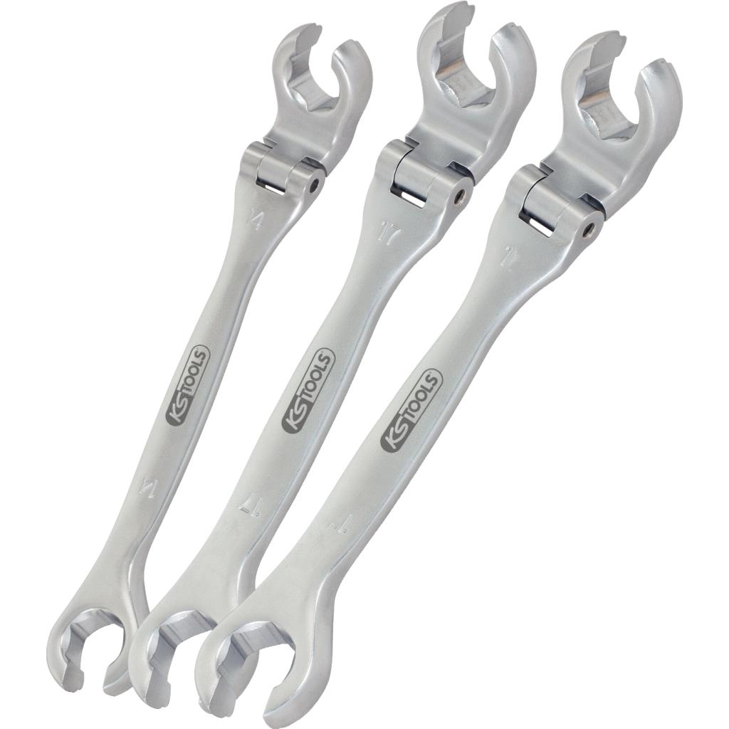 KS Tools CHROMEplus Offener Doppel-Ringschlüssel-Satz mit Gelenk, 3-tlg 14-19mm-1 Foto Produkt Allgemein Schlüsselprogramm