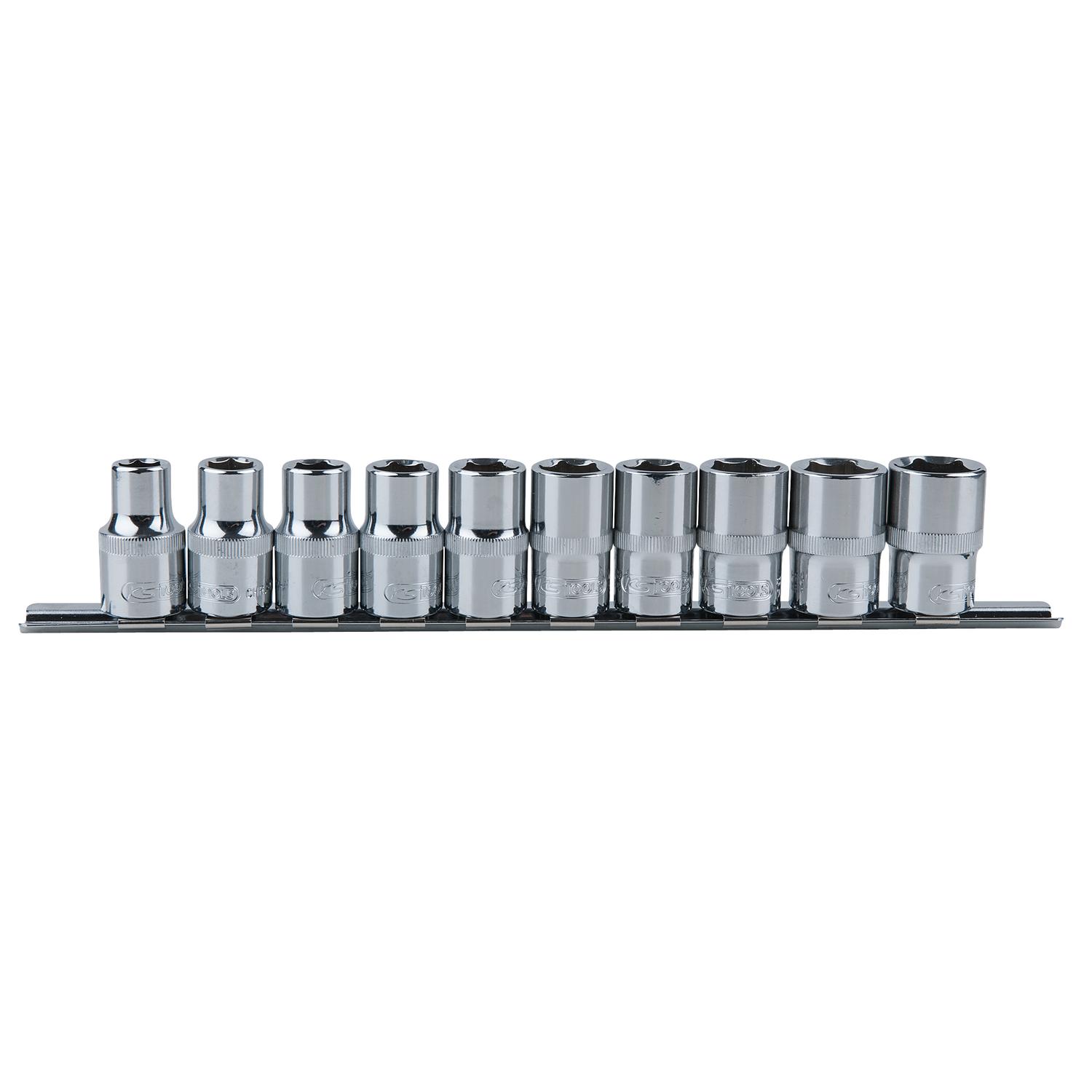 KS Tools 1/2" CHROMEplus Sechskant-Stecknuss-Satz, 10-tlg,-1 Foto Produkt Allgemein Steckschlüssel