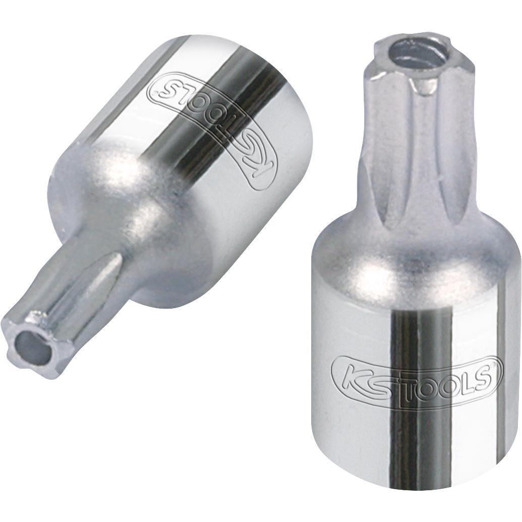 KS Tools 1/4" CHROMEplus Bit-Stecknuss Fünfstern, Stirnlochbohrung,TS10-1 Foto Produkt Allgemein Steckschlüssel