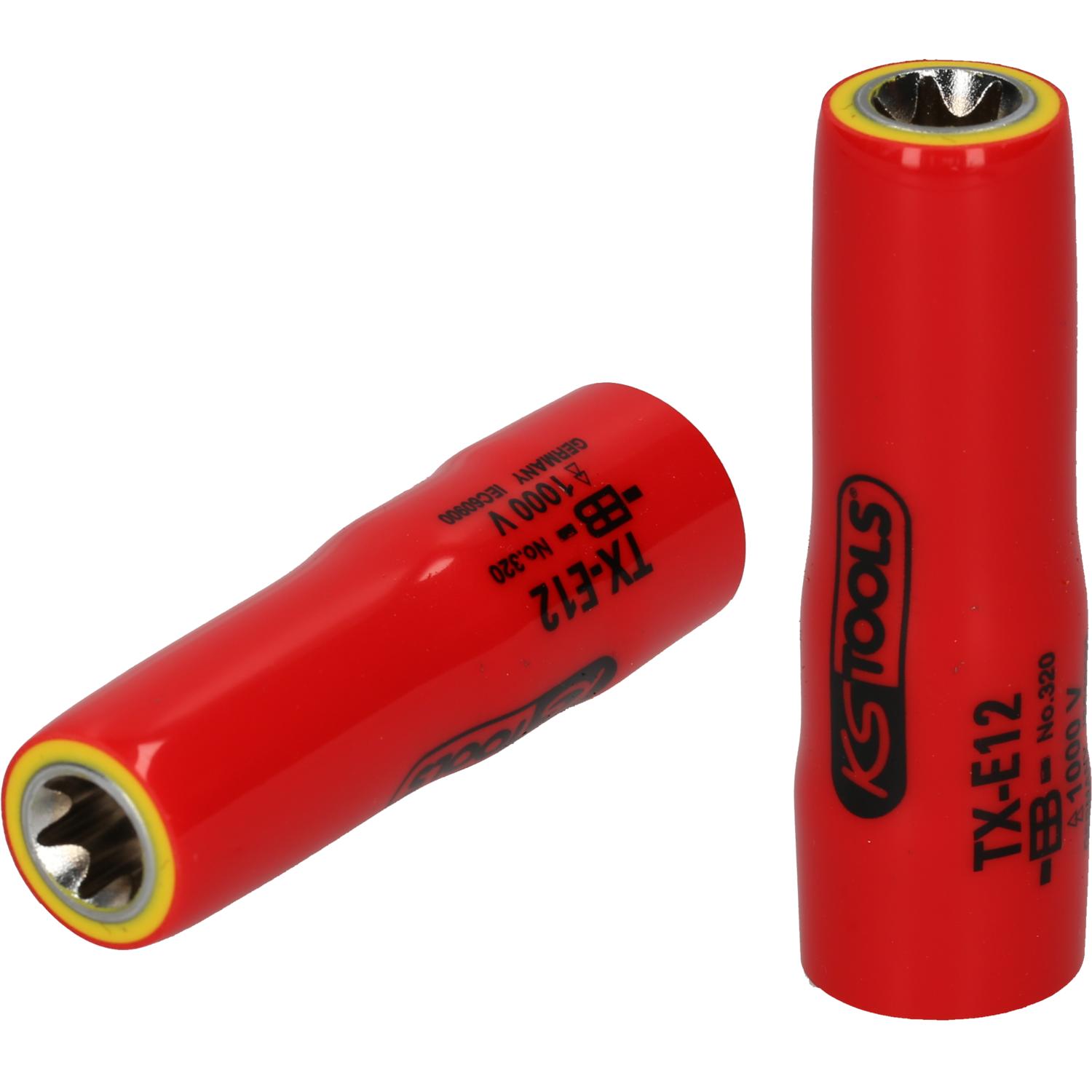 KS Tools 3/8" Torx-E-Stecknuss mit Schutzisolierung, E4, lang-1 Foto Produkt Allgemein VDE