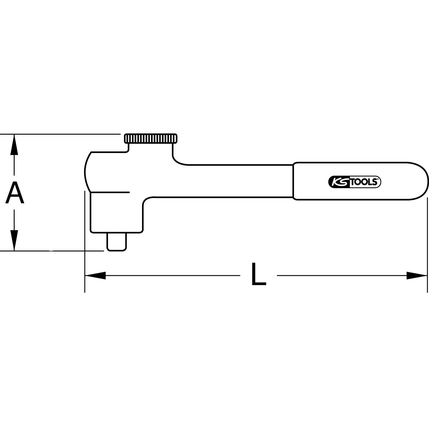 KS Tools 1/2" Festeingestellter Drehmomentschlüssel mit Schutzisolierung, 5 - 35 Nm-2 Technische Zeichnung