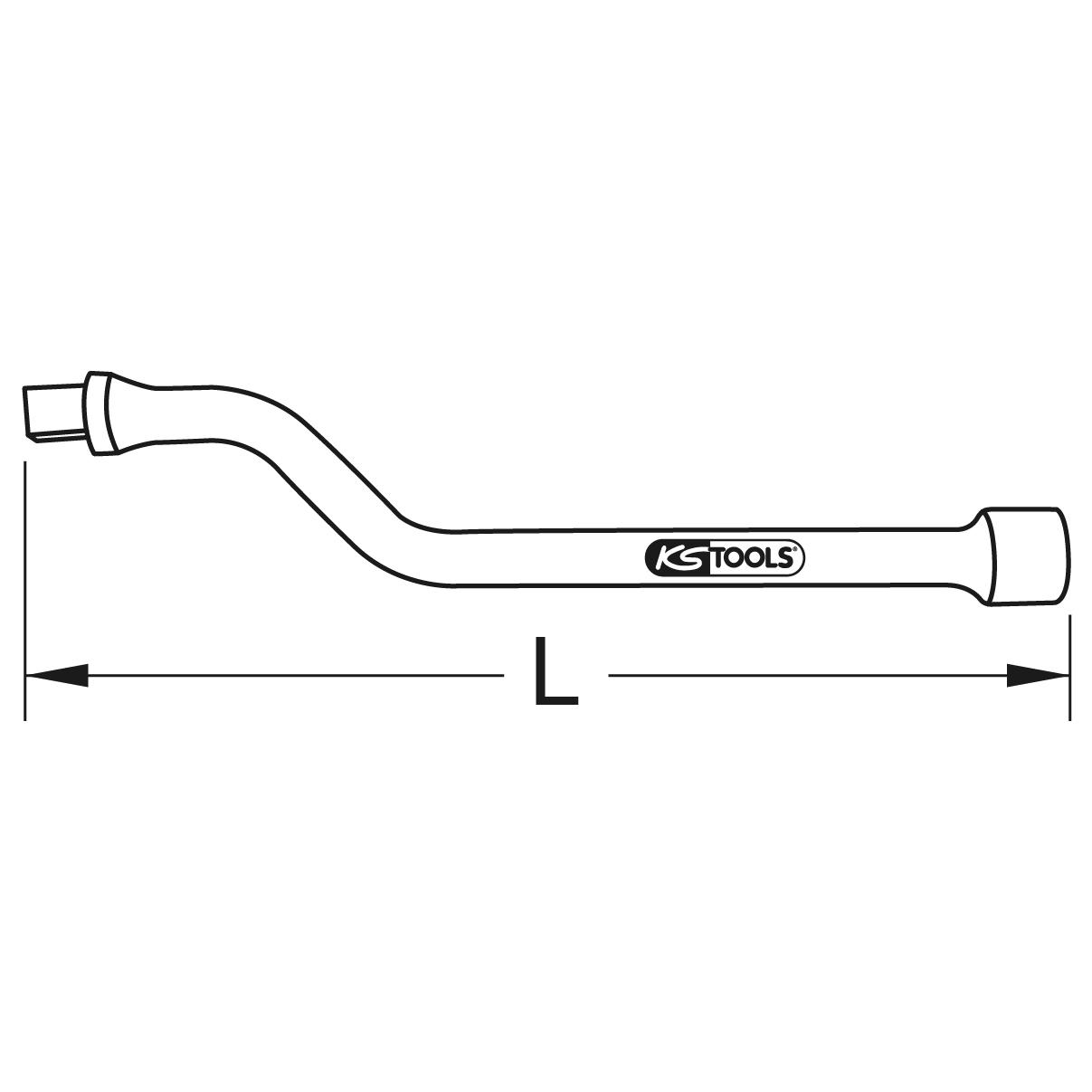 KS Tools BRONZEplus Spezialverlängerung 1/2", 250mm-2 Technische Zeichnung