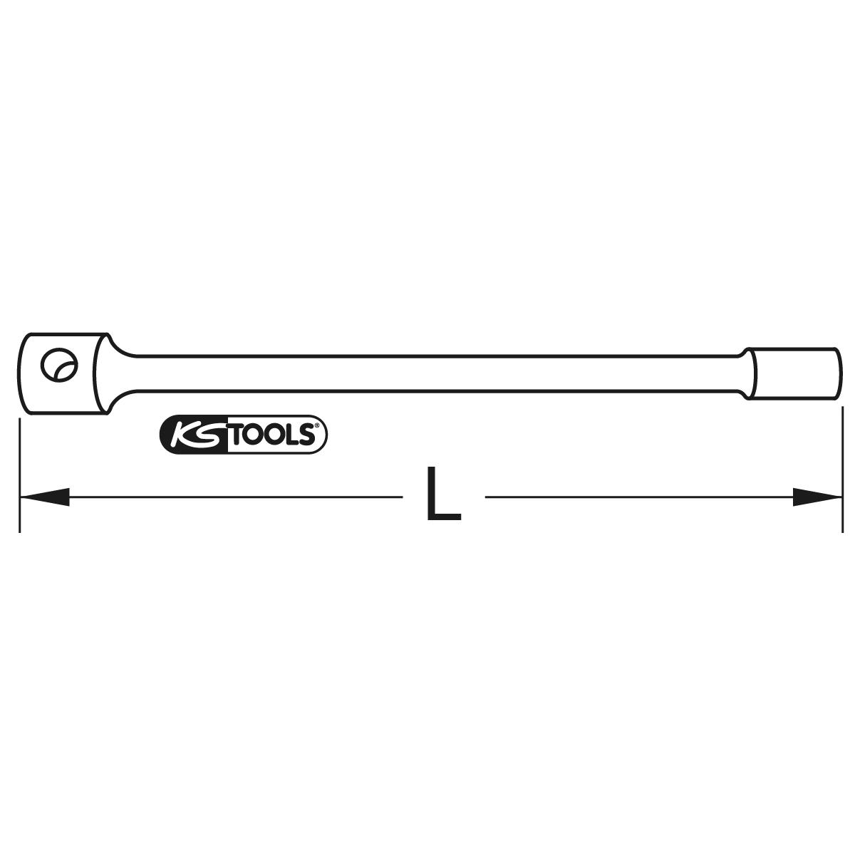 KS Tools BRONZEplus 6-kant-Steckschlüssel 52 mm-2 Technische Zeichnung