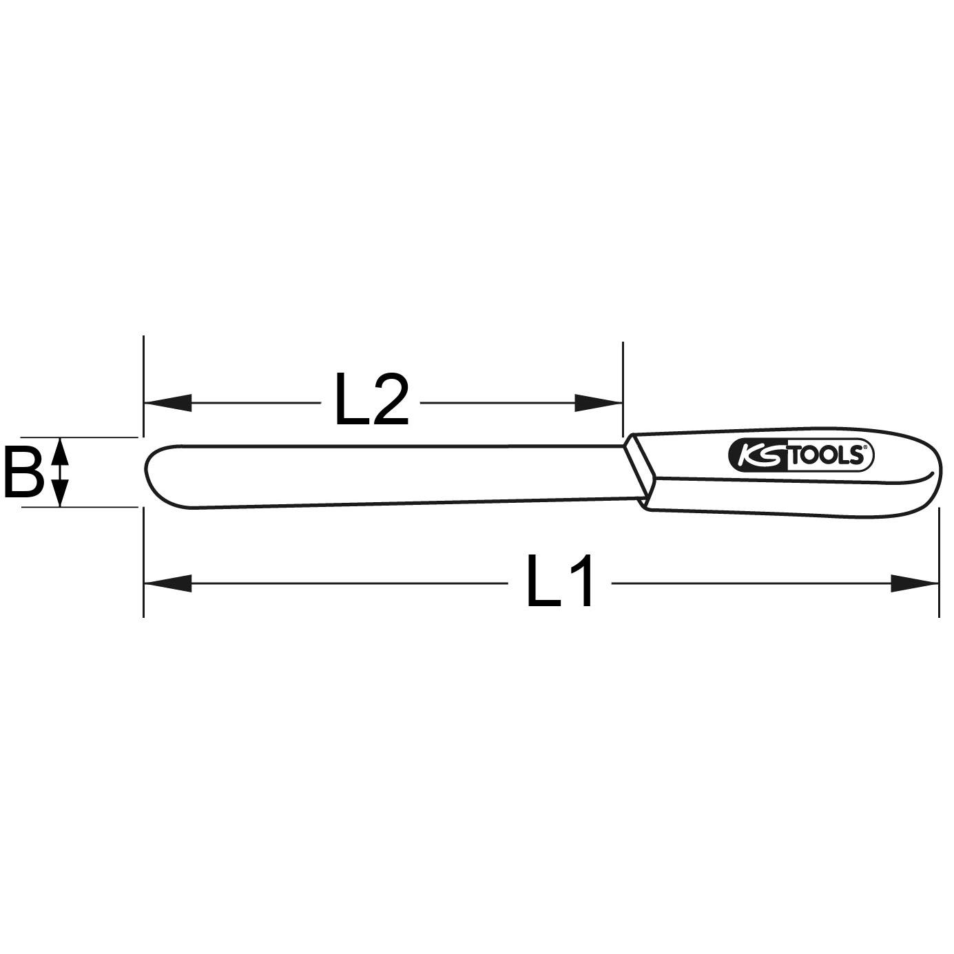 KS Tools BRONZEplus Spachtelmesser 490 mm-2 Technische Zeichnung