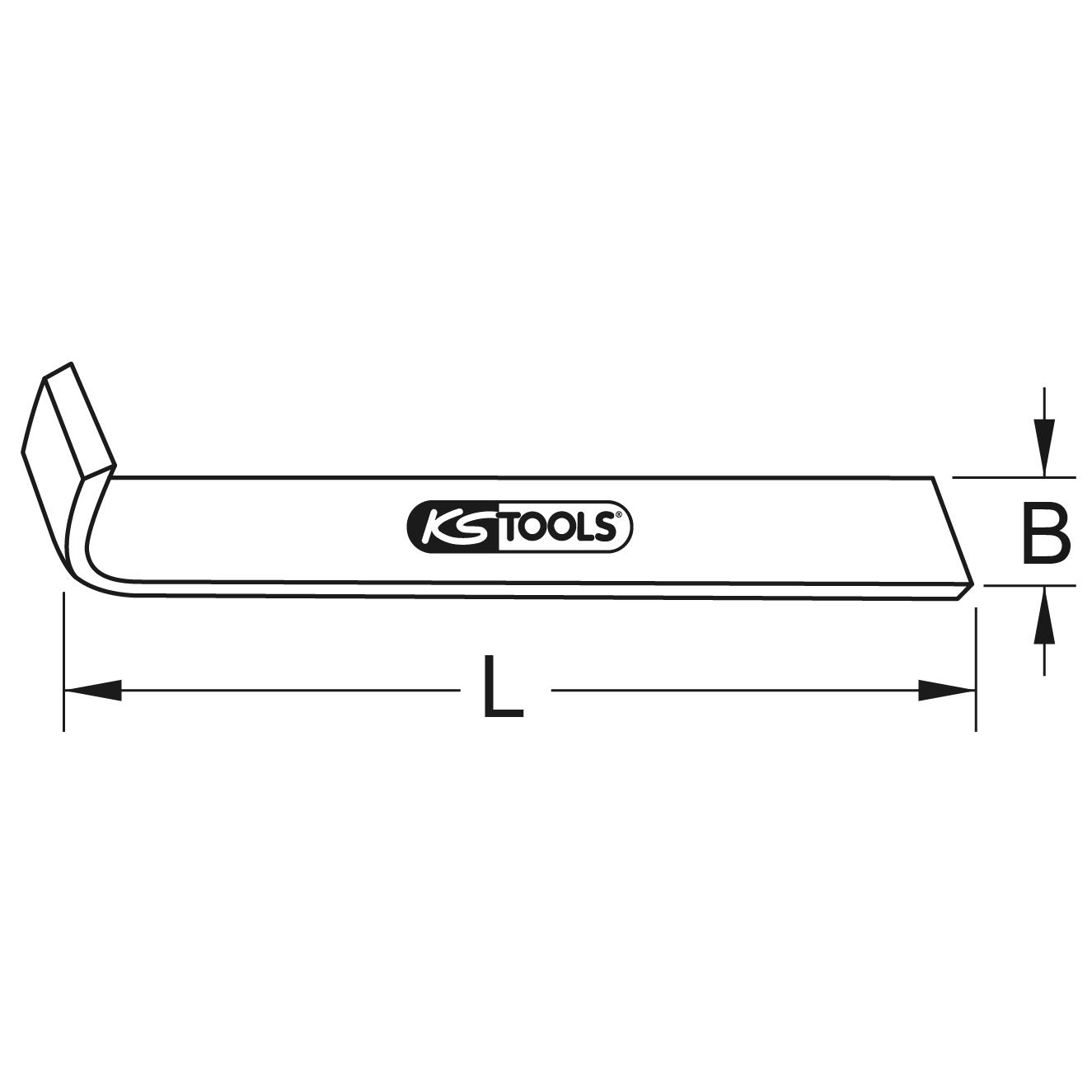 KS Tools BRONZEplus Winkelschaber 255 mm-2 Technische Zeichnung