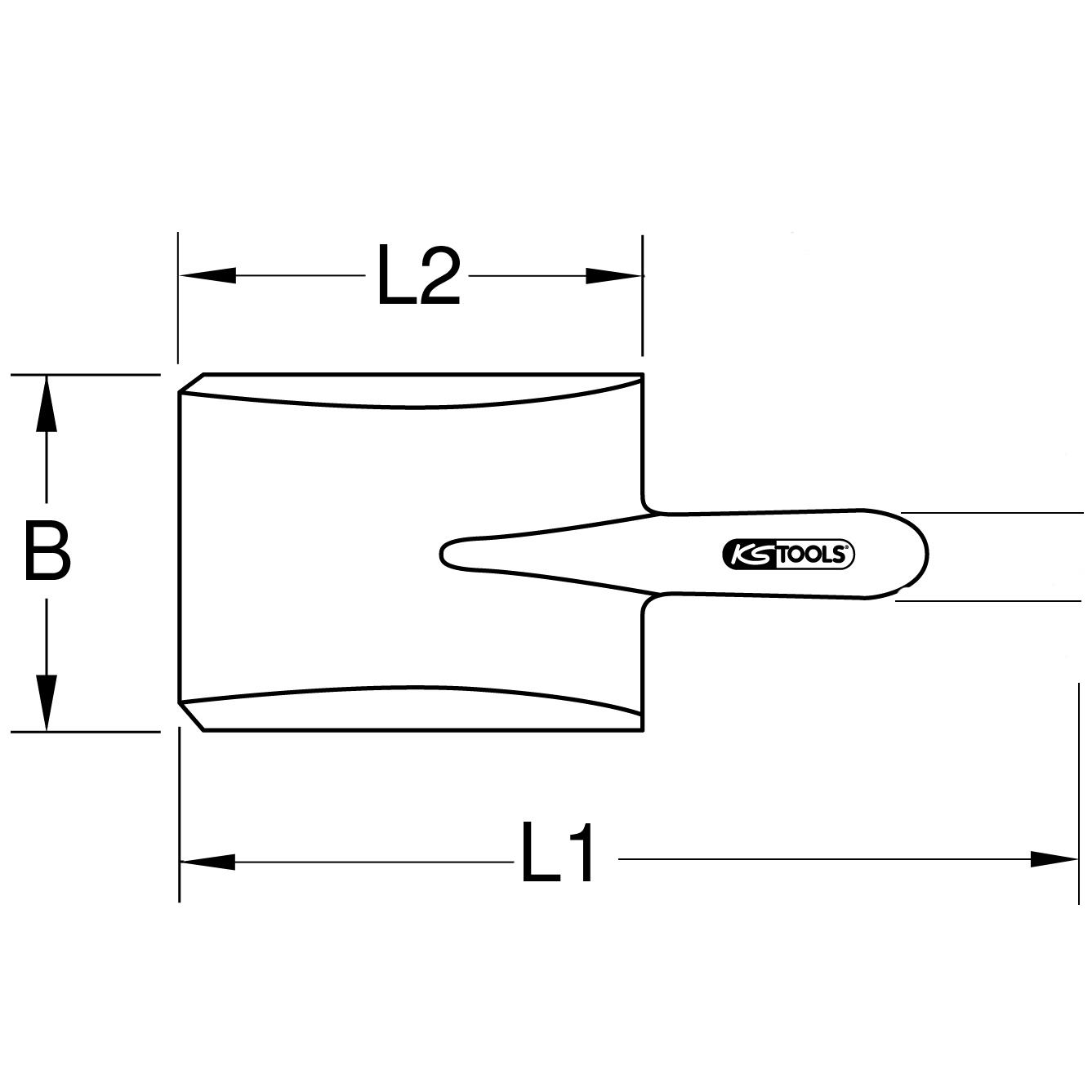KS Tools BRONZEplus Spaten, D-Stiel-2 Technische Zeichnung