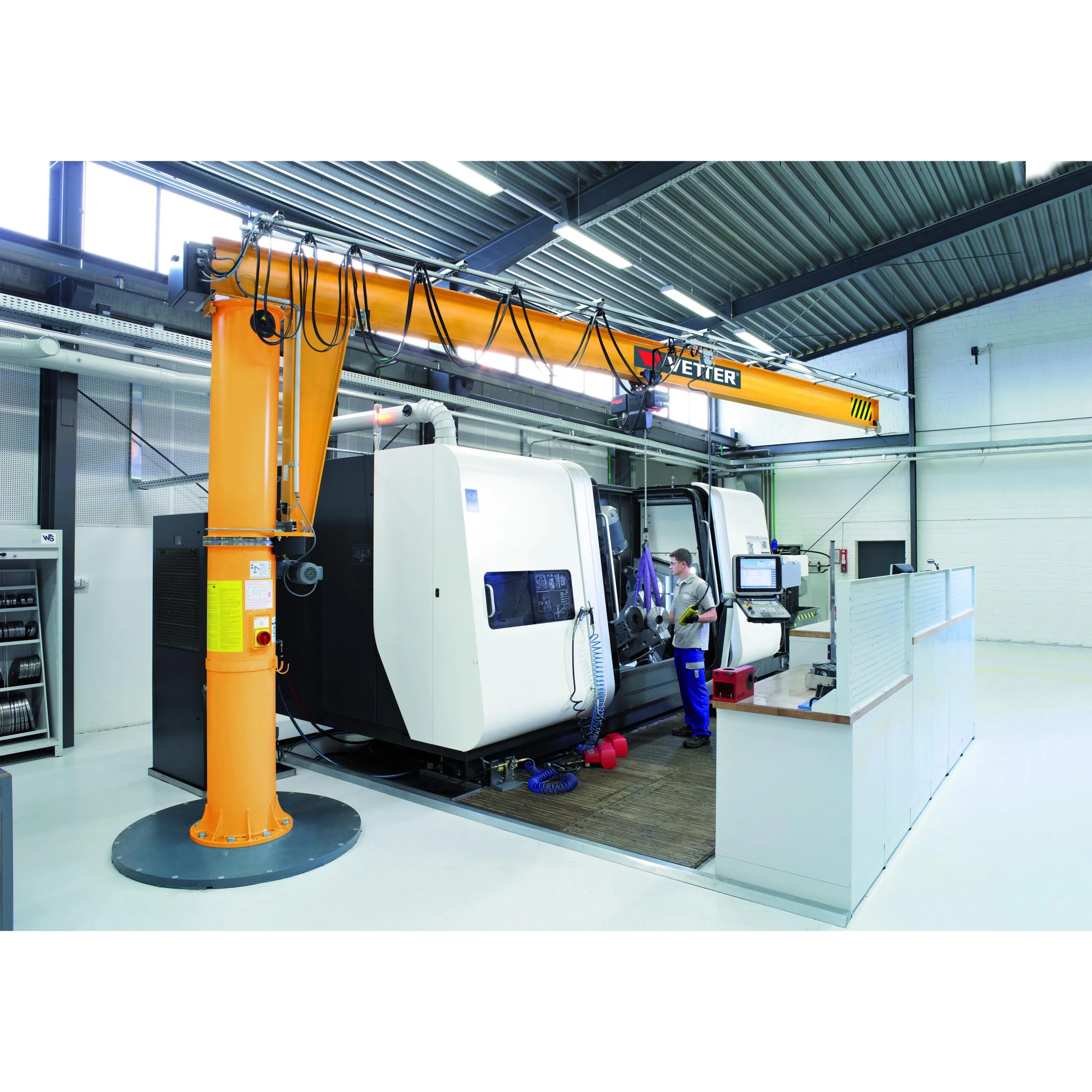 VETTER Krantechnik 250kg, 5,0m Säulenschwenkkran M + Verbundanker-System + Elektrokettenzug -3
