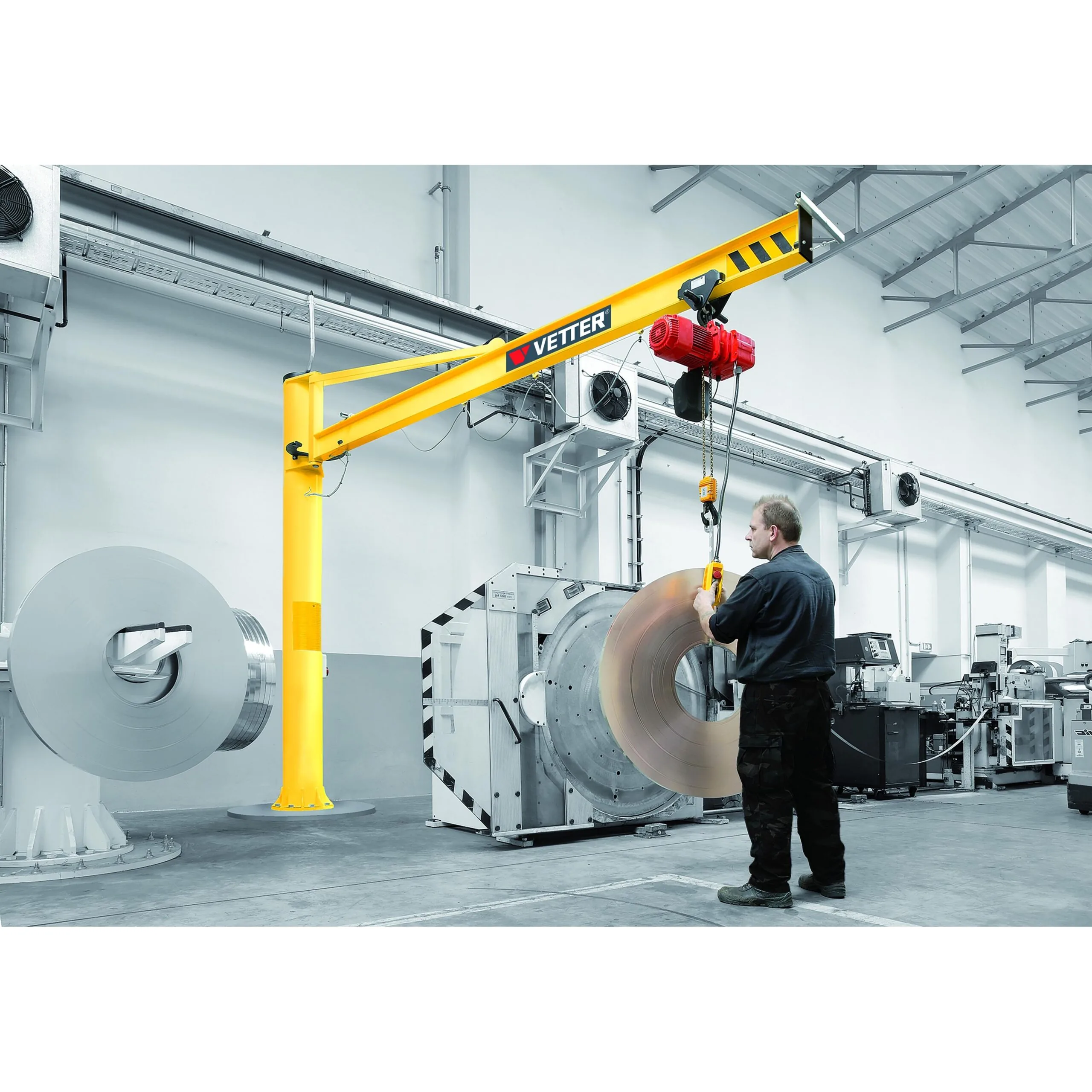 VETTER Krantechnik 250kg, 6,0m Säulenschwenkkran PS + Verbundanker-System + Elektrokettenzug -3