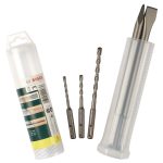 5-teiliges SDS-plus-Meißel- und Bohrerset von Bosch für Mauerwerk.