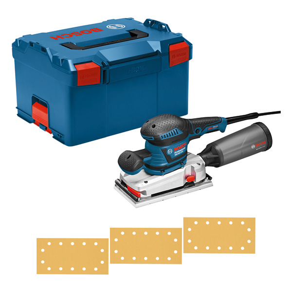 Bosch GSS 280 AVE Elektrischer Schwingschleifer inkl. in L-BOXX -1 Bosch GSS 280 AVE Exzenterschleifer mit Staubbox und Koffer.