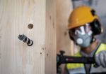 Bosch Schlangenbohrer bohrt sich durch Holz.
