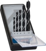 Bosch PRO Holzbohrer-Set mit Brad-Point-Spitze, 5-teilig im Koffer.